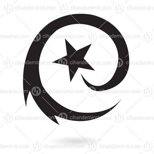 Black Round Shooting Star Icon