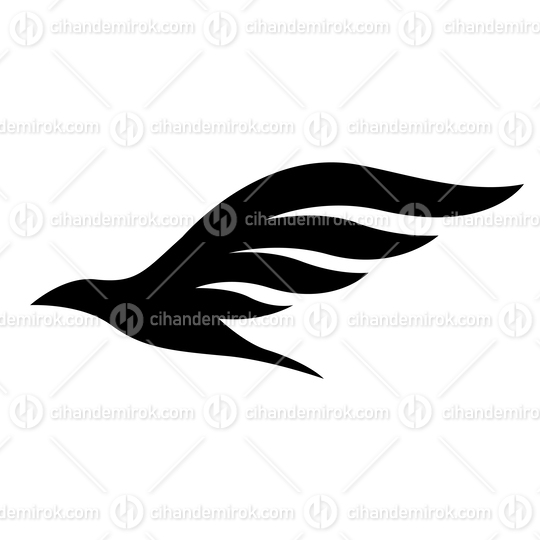Black Simplistic Bird Icon