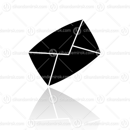 Black Simplistic Envelope Symbol and Reflection