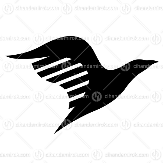 Black Simplistic Flying Eagle Icon