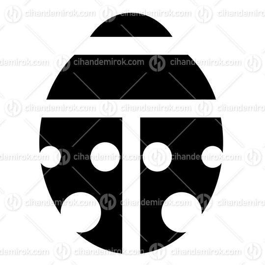 Black Simplistic Ladybug Icon