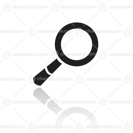 Black Simplistic Magnifier Symbol and Reflection
