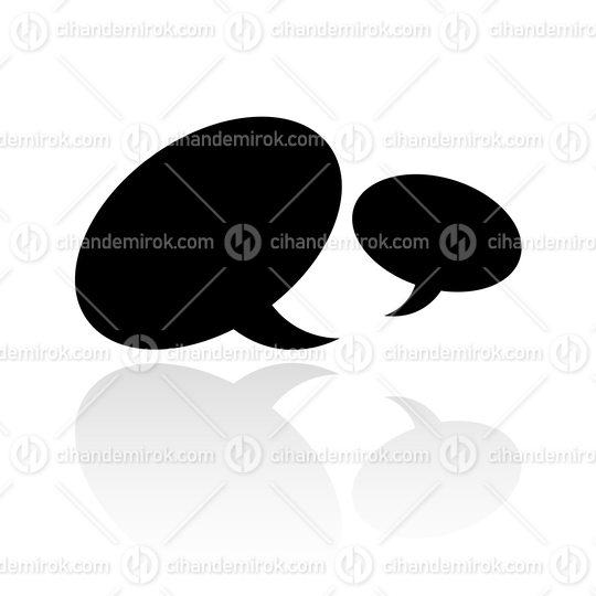 Black Simplistic Speech Bubbles Symbol