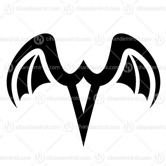 Black Simplistic Spiky Dragon Wings Icon