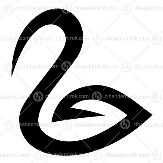 Black Simplistic Swan Icon