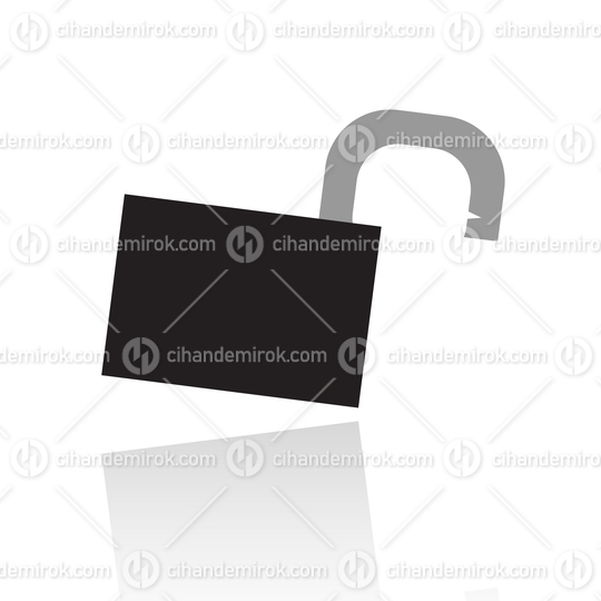 Black Simplistic Unlocked Padlock Symbol