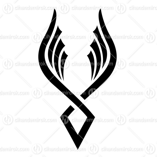 Black Simplistic Wings Icon