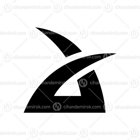 Black Spiky Grass Shaped Letter A Icon