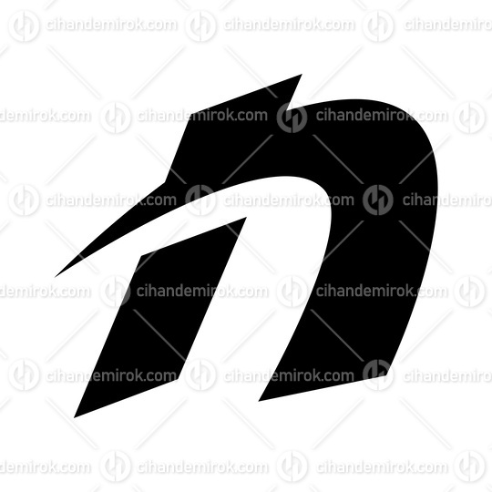 Black Spiky Italic Letter N Icon