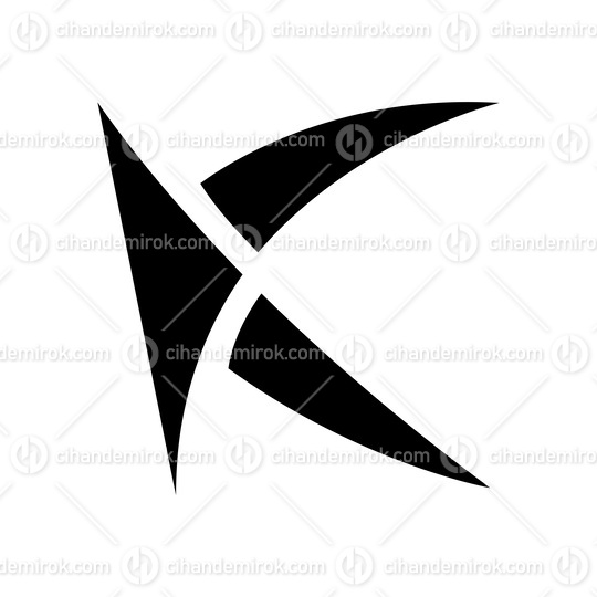 Black Spiky Letter K Icon