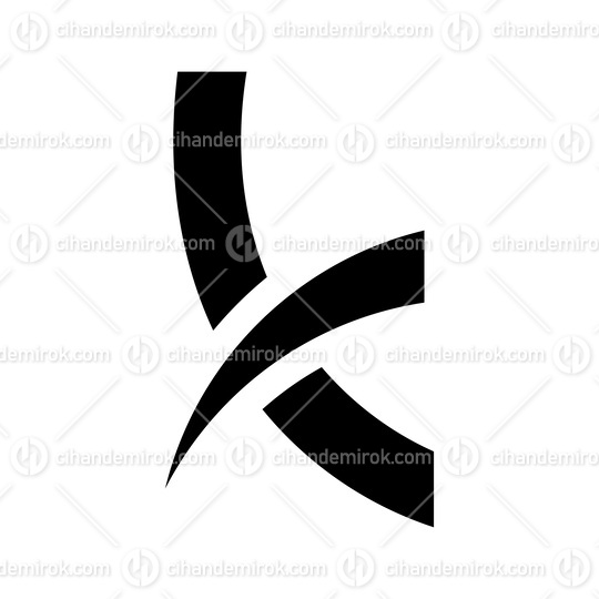 Black Spiky Lowercase Letter K Icon