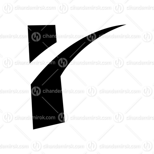 Black Spiky Shaped Letter R Icon