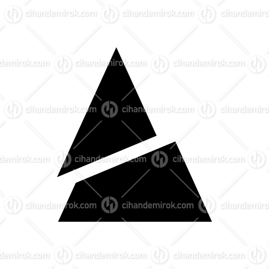 Black Split Triangle Shaped Letter A Icon