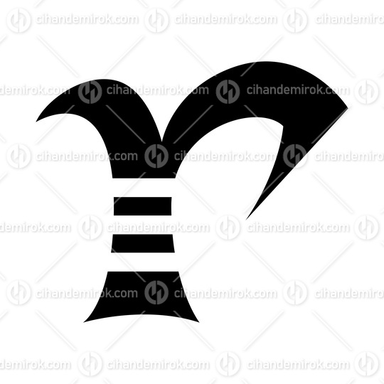 Black Striped Letter R Icon