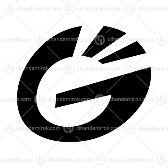 Black Striped Oval Letter G Icon