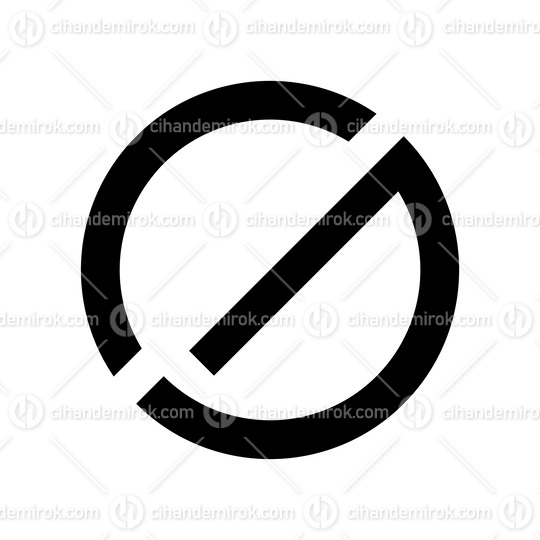 Black Thin Round Letter G Icon