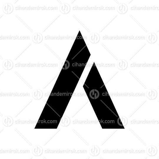 Black Trapezium Shaped Letter A Icon