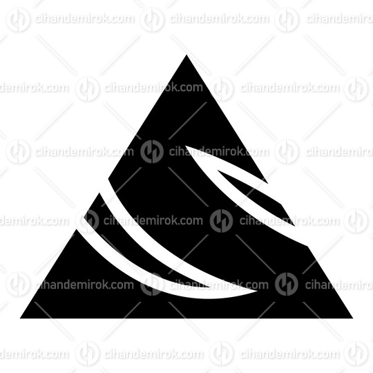 Black Triangle Shaped Letter S Icon