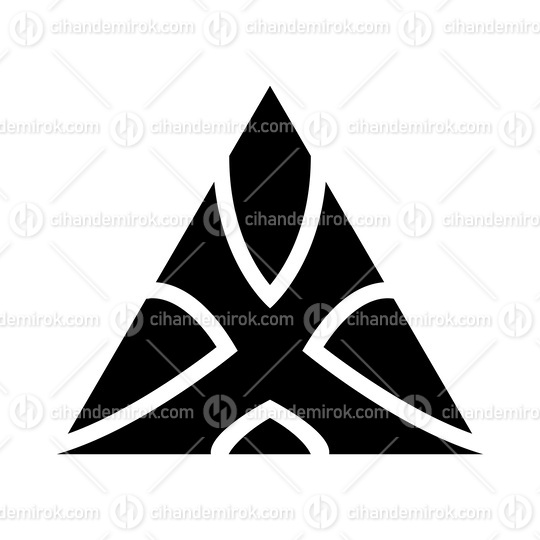 Black Triangle Shaped Letter X Icon