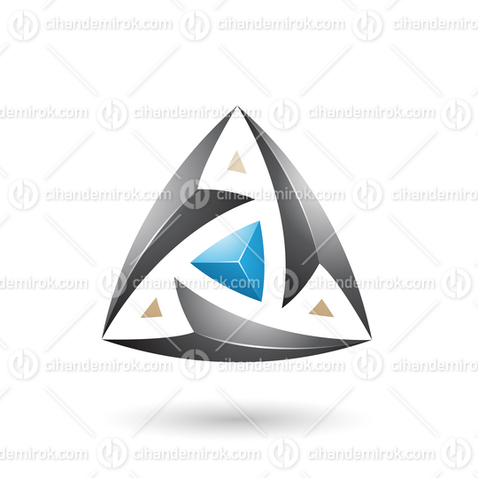Black Triangle with Arrows Vector Illustration