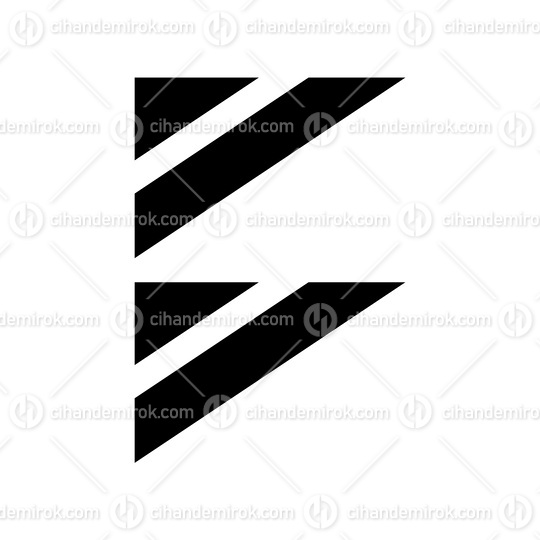 Black Triangular Flag Shaped Letter B Icon