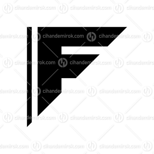 Black Triangular Letter F Icon