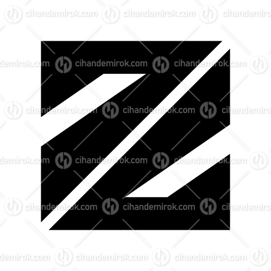 Black Triangular Square Shaped Letter Z Icon