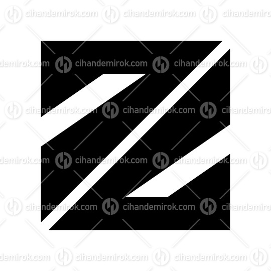 Black Triangular Square Shaped Letter Z Icon
