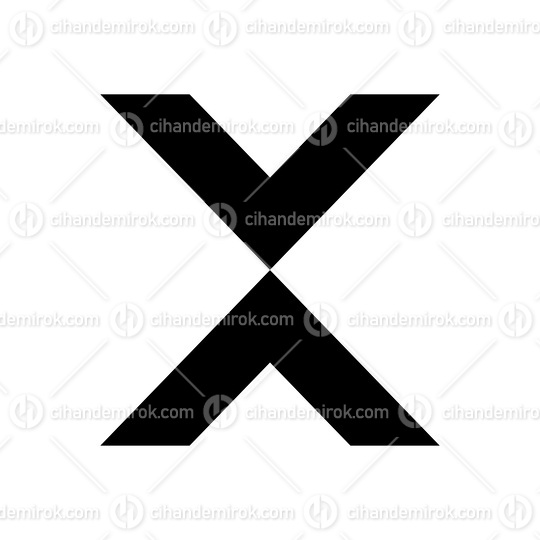 Black V Shaped Letter X Icon