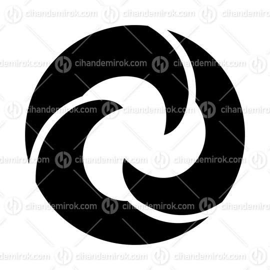 Black Wave Shaped Letter O Icon