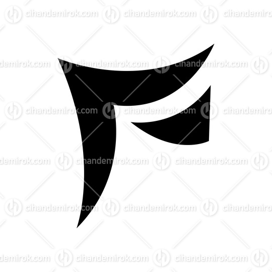 Black Wavy Paper Shaped Letter F Icon