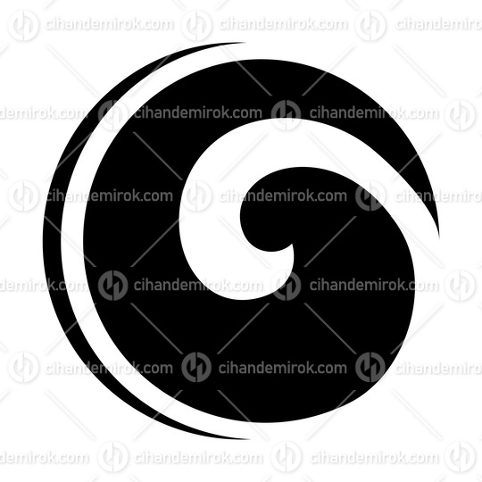 Black Whirl Shaped Letter O Icon