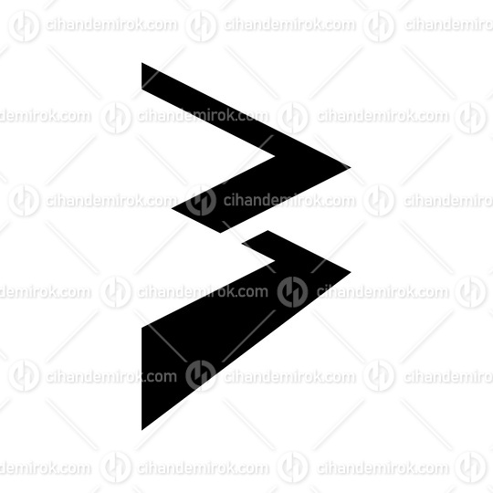 Black Zigzag Shaped Letter B Icon