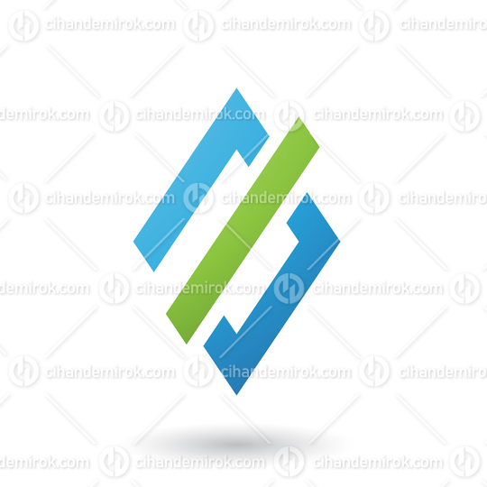 Blue Abstract Diamond and Rectangle Shape Vector Illustration