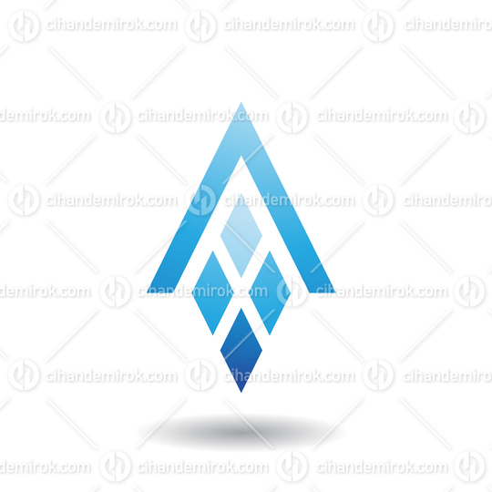 Blue Abstract Icon for Letter A with Four Diamond Shapes