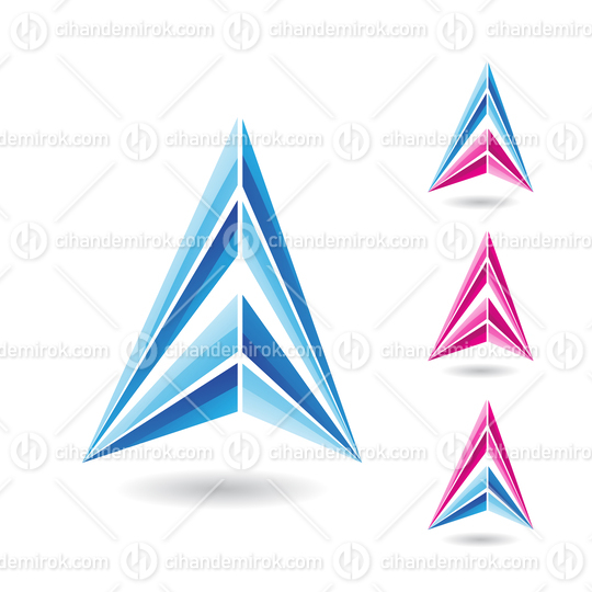 Blue Abstract Letter A with an Arrow Head Shape