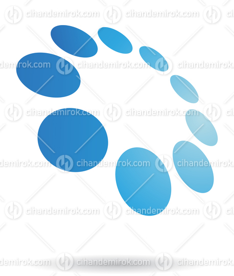 Blue Abstract Revolving Dots Logo Icon