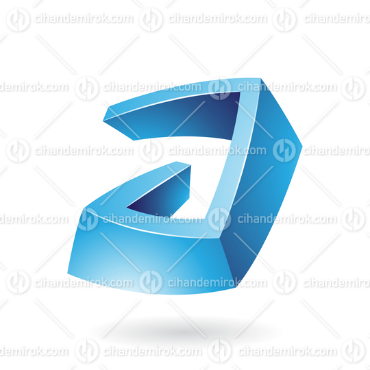 Blue Abstract Shiny Non Symmetrical Lowercase Letter A