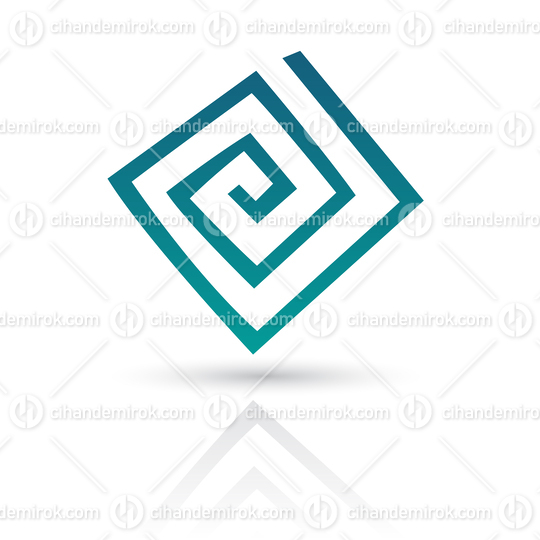 Blue Abstract Swirly Square Icon