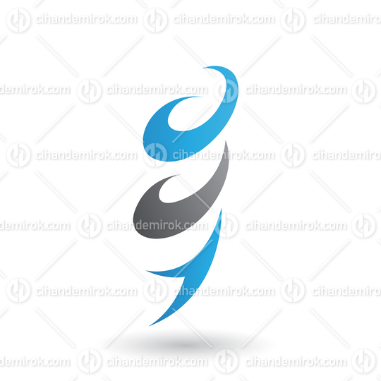 Blue Abstract Wind and Twister Shape Vector Illustration