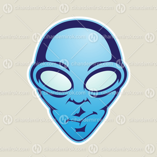 Blue Alien Head Cartoon Icon Vector Illustration