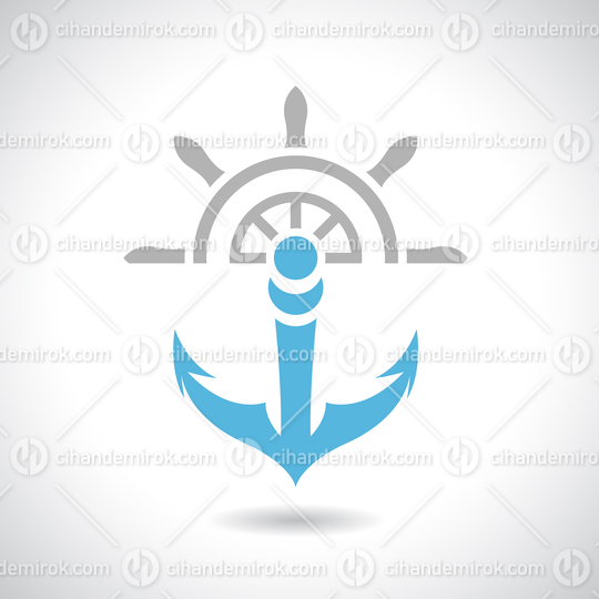 Blue Anchor and Grey Ship's Wheel Icon