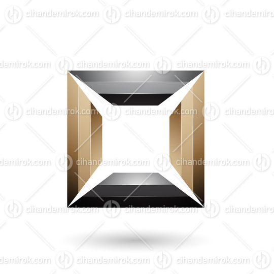 Blue and Beige Glossy Square Frame Vector Illustration