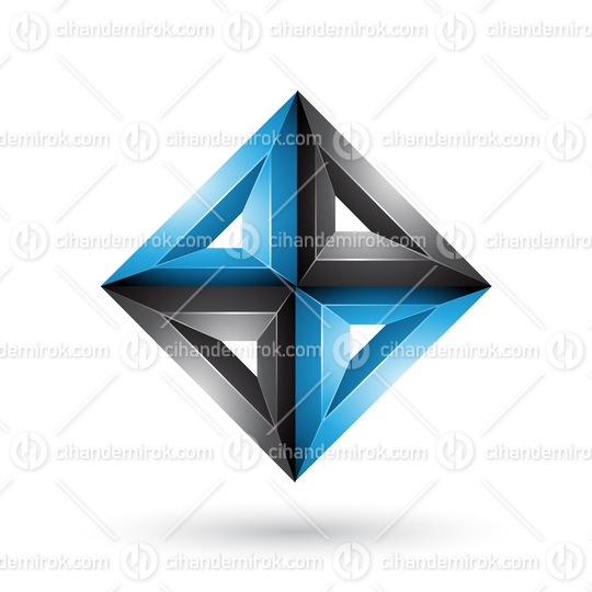 Blue and Black 3d Geometrical Embossed Diamond Shape