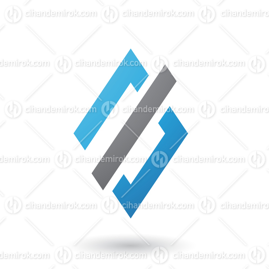 Blue and Black Abstract Diamond and Rectangle Shape