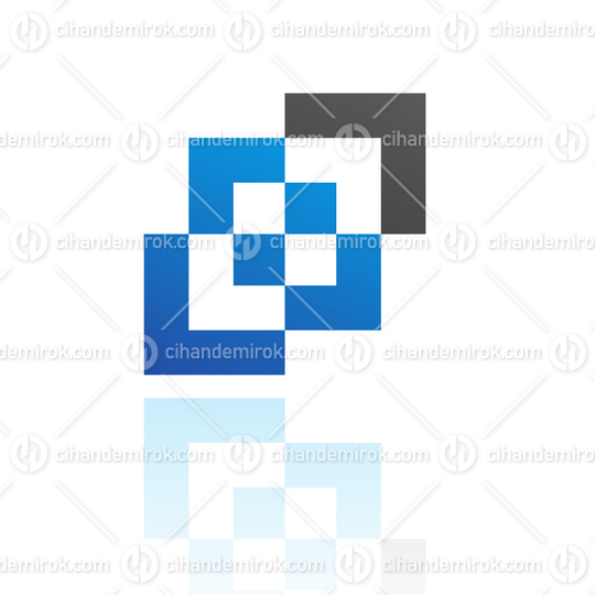 Blue and Black Abstract Intersecting Squares Logo Icon