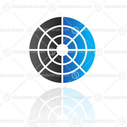 Blue and Black Abstract Radar Logo Icon