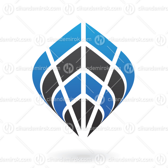 Blue and Black Abstract Rectangular and Triangular Shapes