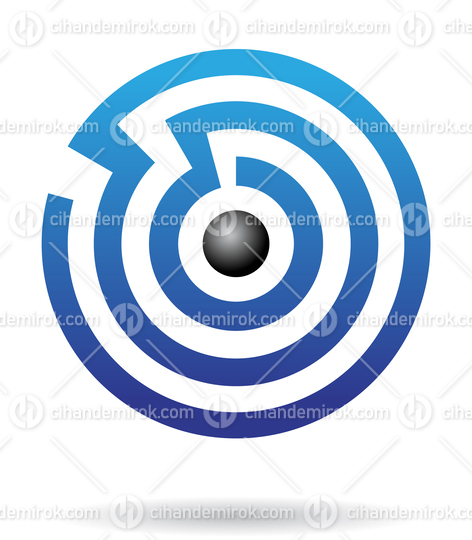 Blue and Black Abstract Round Maze Logo Icon