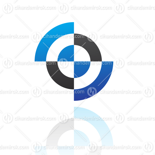 Blue and Black Abstract Round Target Logo Icon